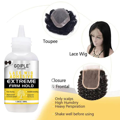 Wig Care Solution Spray for Synthetic Hair with Wig Shampoo Smooth Conditioner Wax Stick Lace Wig Adhesive Remover Styling Tools