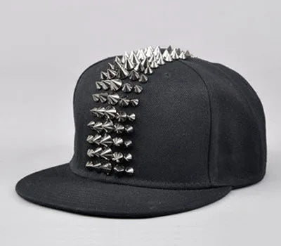 Hip Hop Street Dance Cap Five Rows Of Plastic Rivets Flat Brim Caps Bboy Baseball Cap Flat Hat Hot My Cap Men Hats