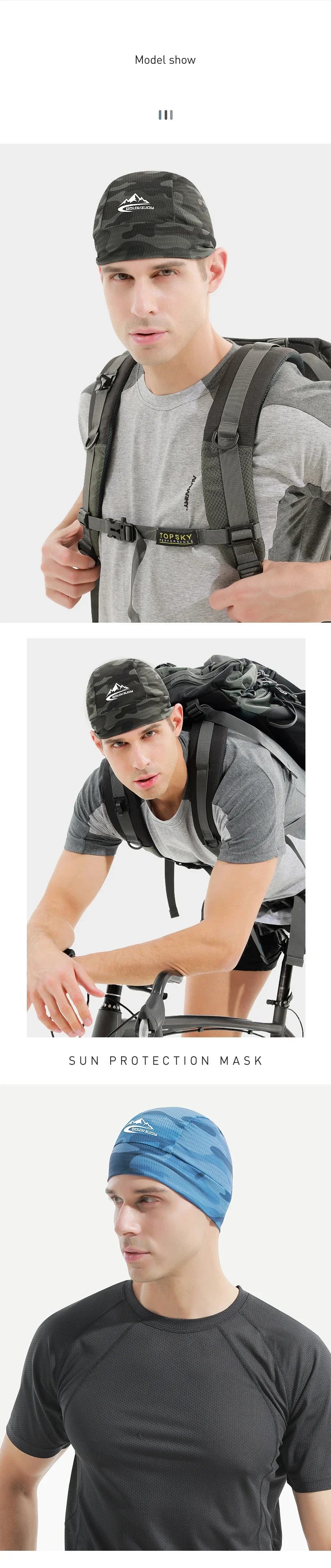 Motorcycle Cap Quick Dry Anti-UV Sports Hat Cooling Skull Cap Helmet Liner Sweat Cap Outdoor Bike MTB Running Hat For Men Women