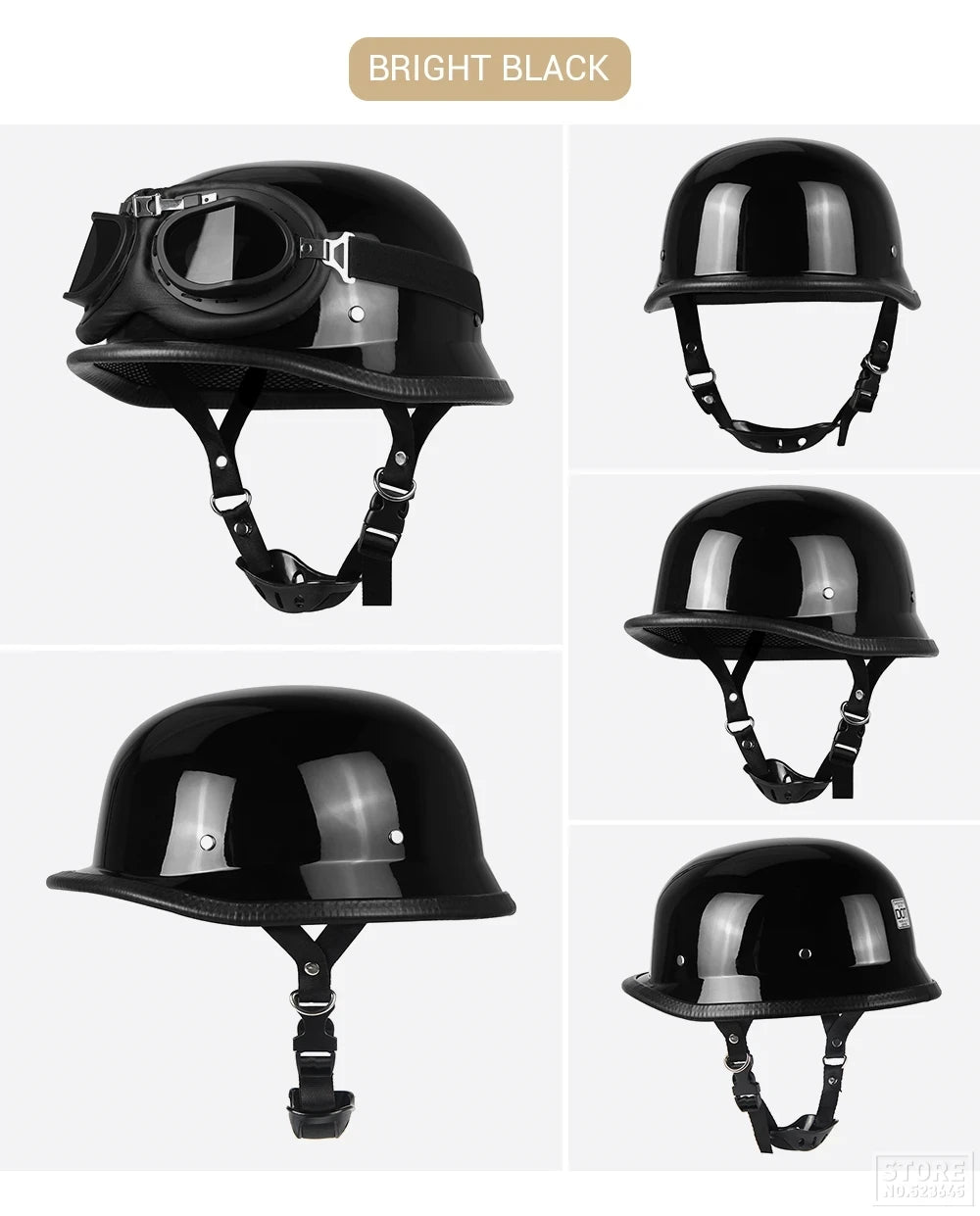 Motorcycle Helmet Fashion Capacete De Moto Retro Casco Moto German Vintage Moto Helmet DOT Certification Half Helmet Men Women