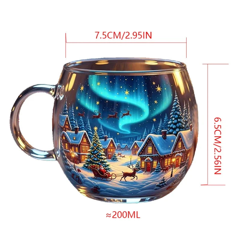 Christmas Mug Haunted Path Glass Coffee Mugs Beverage Containers Party Supplies for Home Farmhouse Apartment Hotel Counter