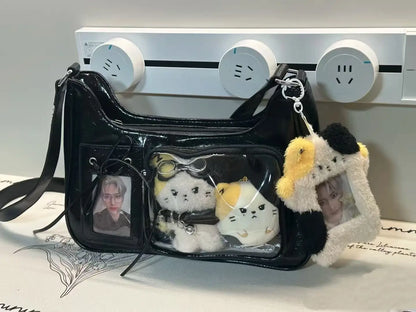 SS Y2k Harajuku Shoulder Bag Women Korean Transparent Ita Bag School Crossbody Bag Female Japanese Designer Preppy Handbag Purse