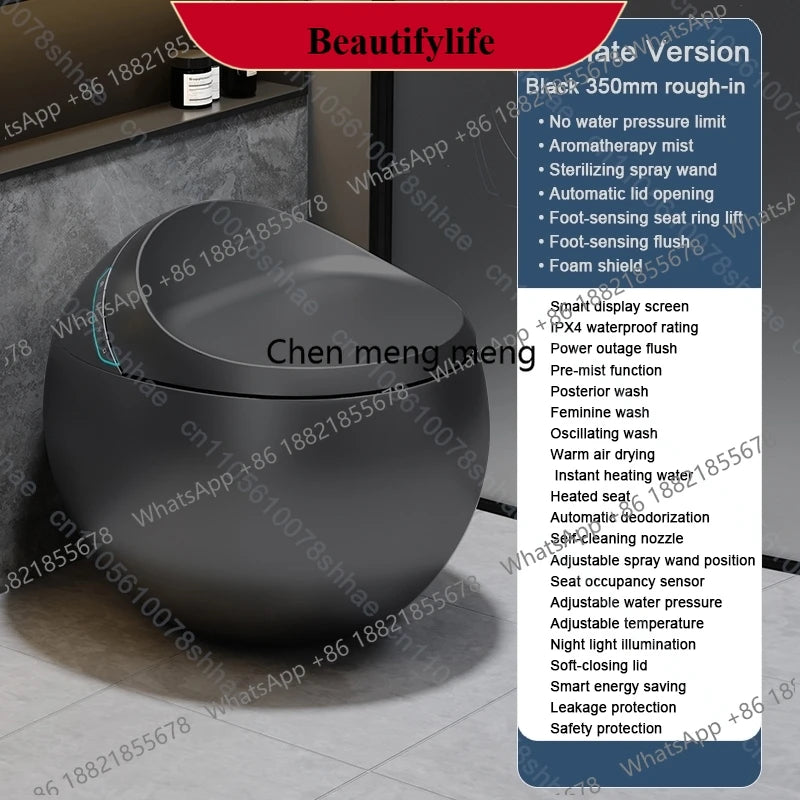 D132 Smart Toilet Bidet with Auto Flush Heated Seat Warm Water Sprayer Deodorizer Air Dryer Remote Control Intelligent LED Displ