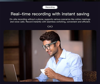 Amovan 2026 Smart Glasses AI 4K UHD 8MP 800W Camera Video Call Translation Voice Assistant Music Smart Glasses Detachable Lens