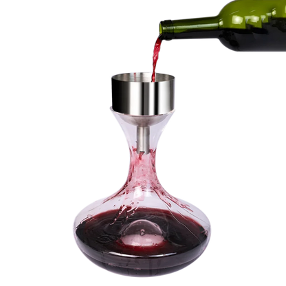 Stainless Steel Wine Shower Funnel with Sediment Strainer, Wine Aerator