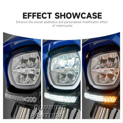 For Harley CVO Electra Street Glide Ultra FLHXU FLHX FLHXSE LED Front Lower Fairing Signal Light Turn Light Amber Lamp