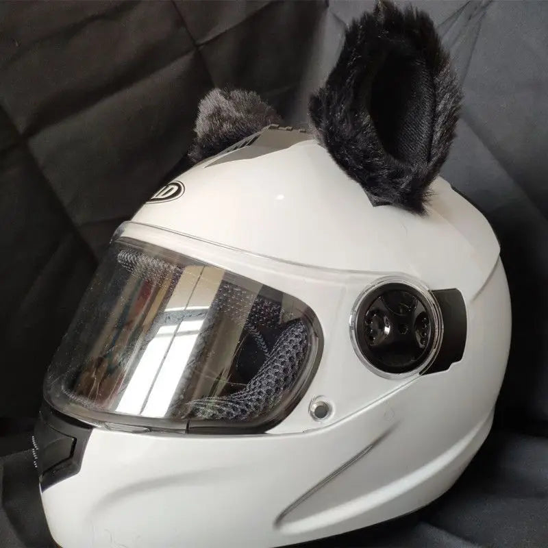 Motorcycle Helmet Cat Ears Decoration Cute Plush Stickers Motocross Helmet Full Face Off Road Helmet Decor Cosplay Styling
