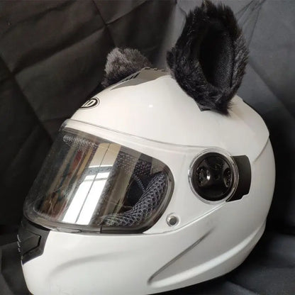 Motorcycle Helmet Cat Ears Decoration Cute Plush Stickers Motocross Helmet Full Face Off Road Helmet Decor Cosplay Styling