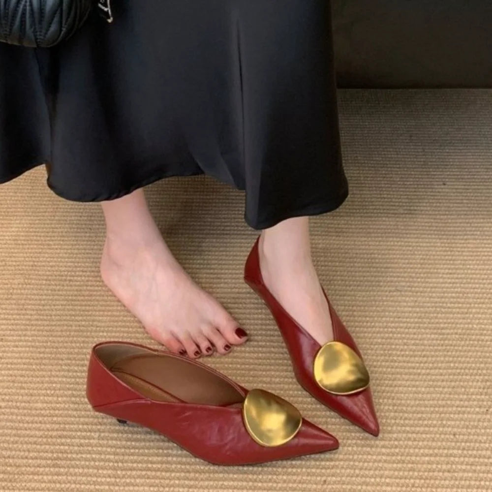 Luxury Women Heeled Shoes Pointed Toe Low Heels Designer Shoes Sexy Dress Fashion Woman Pumps Summer Elegant Zapatos Mujer