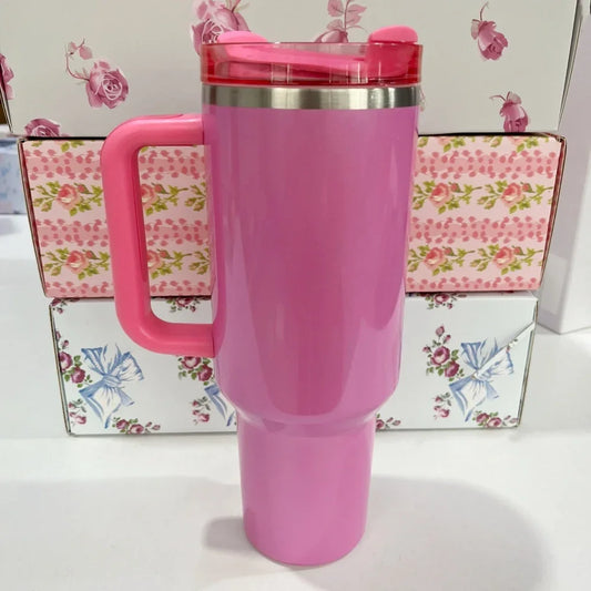 40oz Tumbler withLOGO Handle Lid Straw Stainless Steel Vacuum Insulated Quengher H2.0 Thermos Cup Silicone Boot for Stanleys