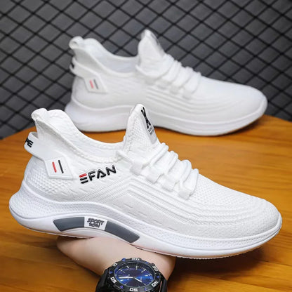 New White Men's Sneakers High Quality Shoes For Men Mesh Breathable Summer Casual Walking Sneaker Tenis Zapatillas Hombre