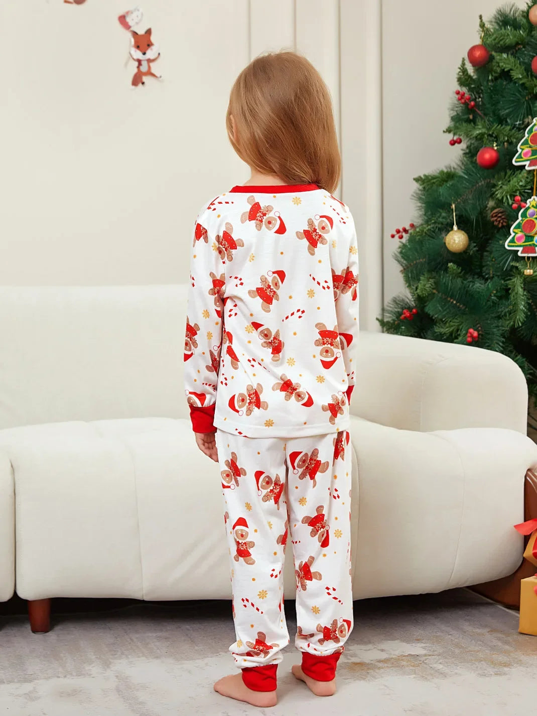 New 2025 Cartoon Allover Print Christmas Pajamas in Set Couples Casual Sleepwear Children's Clothing Baby Dog Romper Family Look