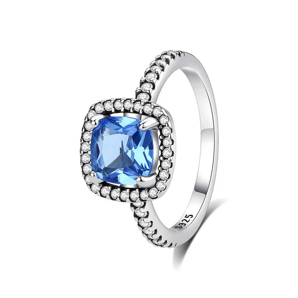Original 925 Sterling Silver Ring Love Heart Pave CZ Crystal Stackable Rings For Women Wedding Engagement Birthday Gift Jewelry