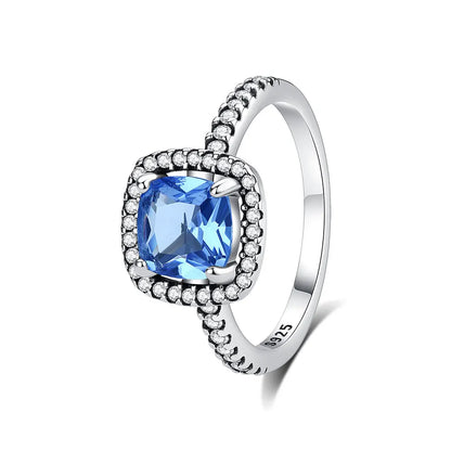 Original 925 Sterling Silver Ring Love Heart Pave CZ Crystal Stackable Rings For Women Wedding Engagement Birthday Gift Jewelry