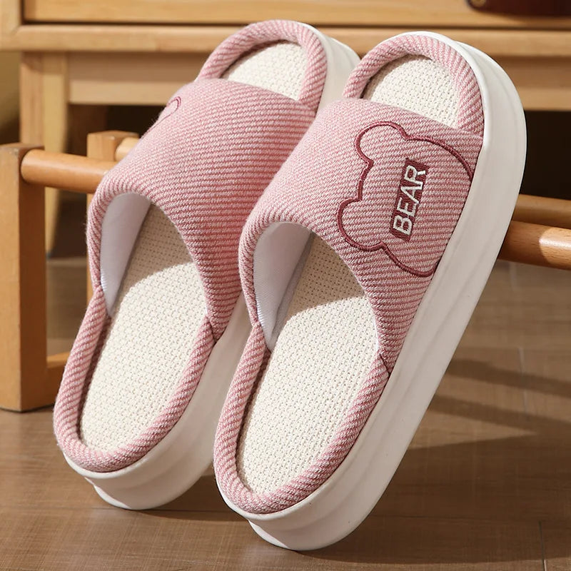 Platform Women's Slippers Flats Indoor Spring Summer Luxury Designer Shoes Girls Casual Soft Sole Cartoon Home Slides Elegant