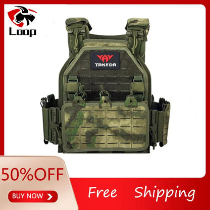 YAKEDA Tactical Plate Carrier Vest,Military Molle Assault Vest with Quick Release Buckles,Adjustable Padded Straps,1000D Nylon