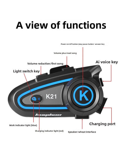 HOT KUQIBAO Bluetooth Motorcycle Helmet 3/4 Open Face, Dual Visor, ABS Shell with Noise Control & Ventilation & Removable Liner