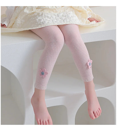 Girls Leggings Kids Hollow Out Pants Summer Children's Clothing Pencil Pants Flower Trousers Korean Style
