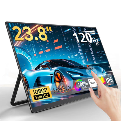 23.8” 120Hz Touchscreen Computer IPS 100%sRGB Display With Stand Portable Monitor For LaptopXBox Switch PS5 Gaming Extend Screen