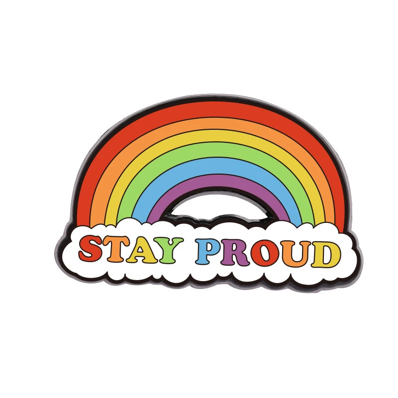 Rainbow Pride Flag LGBT UV Print Pins Custom BE KIND TO ALL KINDS Brooches Lapel Badges Clothes Funny Jewelry Gift for Friends
