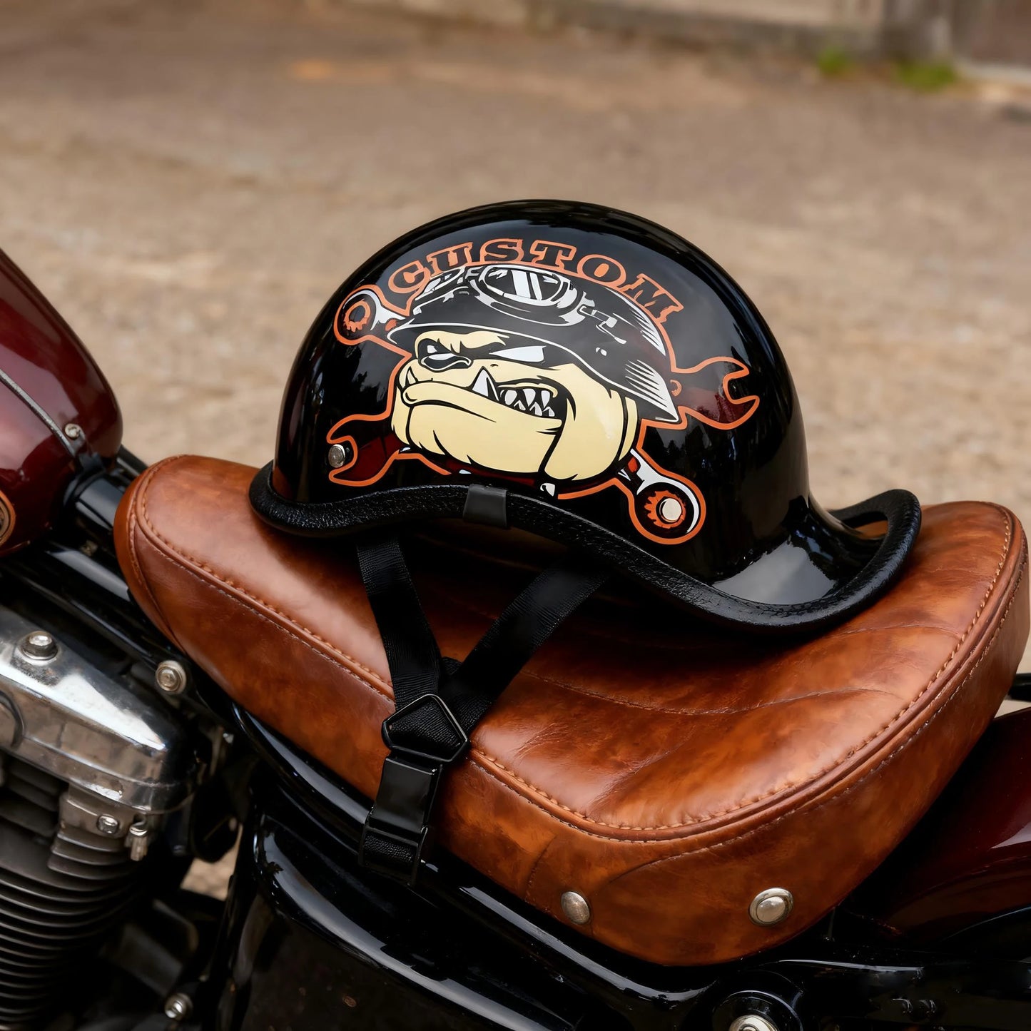 Retro motorcycle helmet personalized 3/4 half helmet motorcycle scooter safety helmet suitable for men and women
