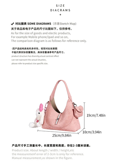 2026 New Pures Color Handbag with Long Shoulder Strap Messenger Bag Women's Designer Handbag Underarm Small Tote Bag
