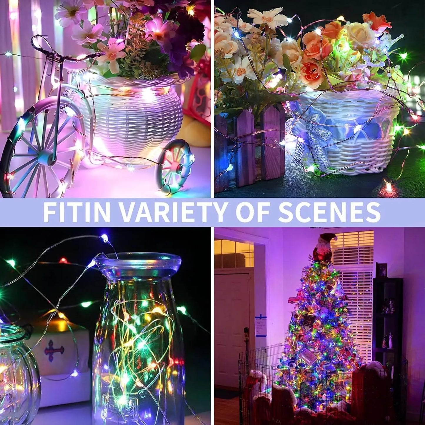 Solar Fairy String Lights Outdoor LED String Lights 8 Modes IP65 Waterproof for Christmas Garden Balcony Patio Tree Yard Decor