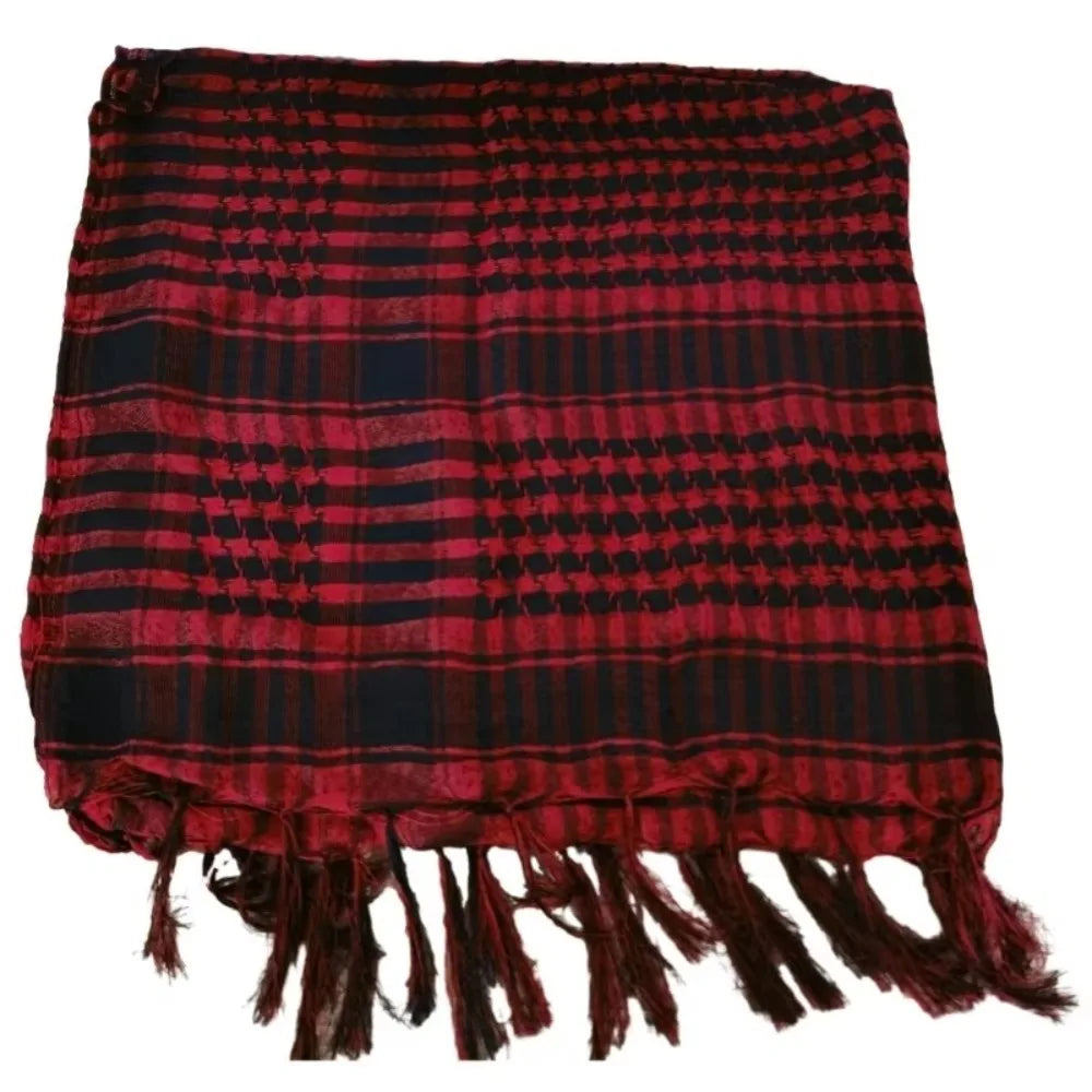 Large Arab Shemagh Headscarf with Tassel Costume Head Neck Scarf Bandana Keffiyeh for Men Women