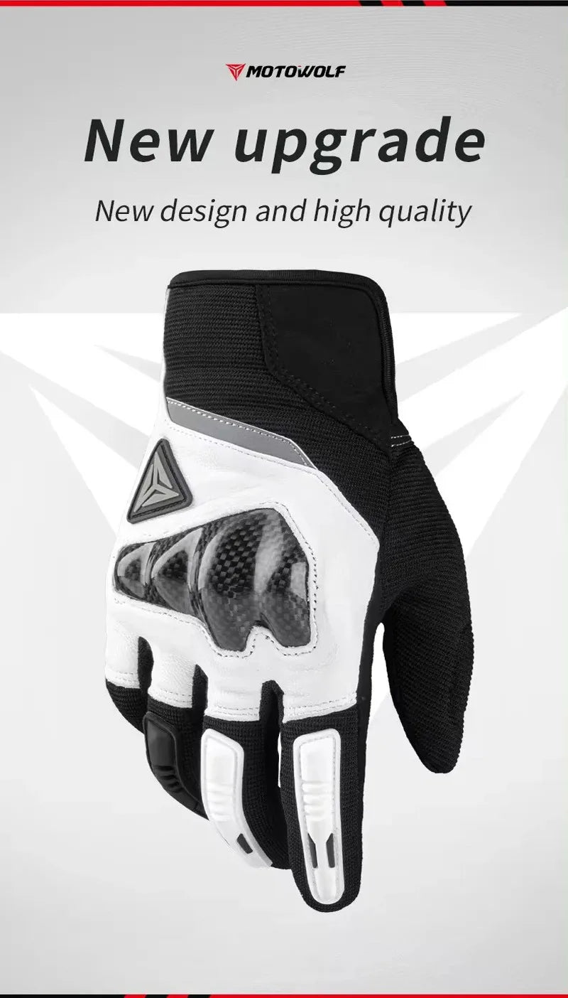 MOTOWOLF Motorcyclist Man Racing Sports Gloves Accessories Windproof Resistant All-Weather Motorcycle Gear Luvas for Men/Women