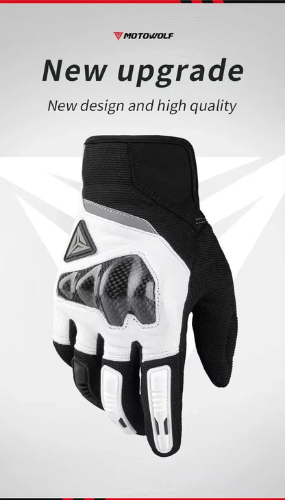 MOTOWOLF Motorcyclist Man Racing Sports Gloves Accessories Windproof Resistant All-Weather Motorcycle Gear Luvas for Men/Women