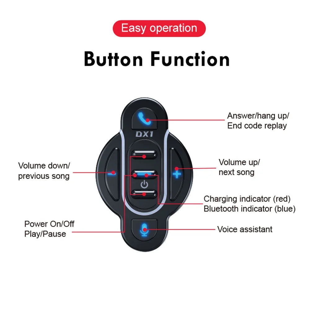 New Smart Wireless Remote Control Bluetooth 5.4 Media Controller Waterproof for Helmet Earphone Motorcycle Bike Handlebar