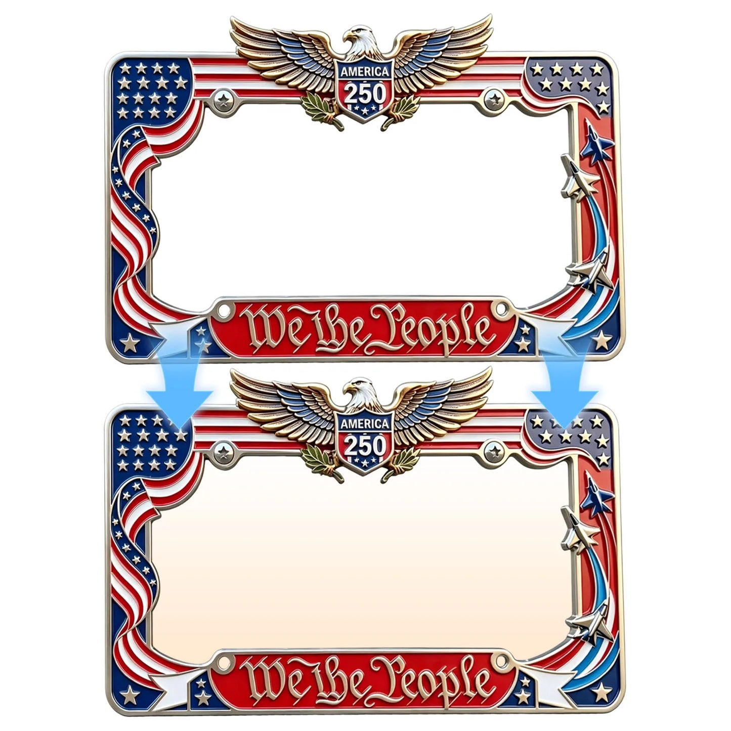 United States 250th Anniversary License Plate Holder Cover Commemorative Patriotic License Plate Cover Fits Standard Size