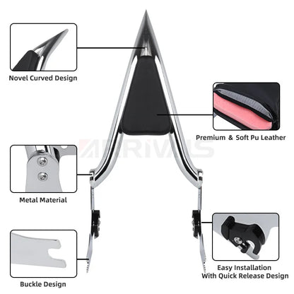 Motorcycle Rear Passenger Sissy Bar Backrest with Cushion Pad Detachable For Harley Sportster XL 1200 883 72 48 Iron 2004-2022