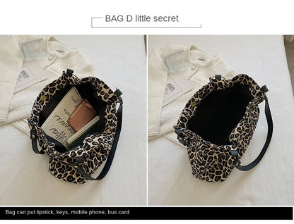 New Fashion Tote Bags Shopping and Travel  Canvas Bags New Women Popular Handbags Large Capacity Leopard Shoulder Bags Сумка