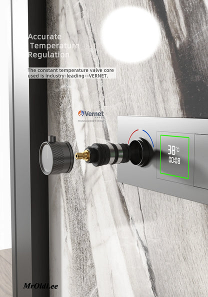 Shower System Set 2025 in Wall Mount With Thermostatic Multi-Function Mixer Rainfall For Showering Luxury Bathroom Smart Home
