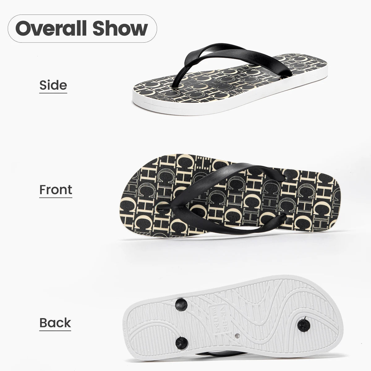 Flip Flops Men and Women Casual Shoes Luxury Brand Slippers Black White Shoes