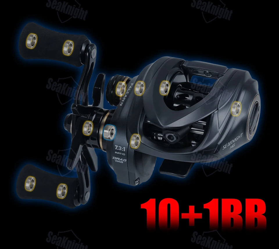 SeaKnight Brand FALCAN IV 5.4:1 185g Lightweight Baitcasting Fishing Reels Carbon Fiber Drag Brass Gear Power Fishing Reel