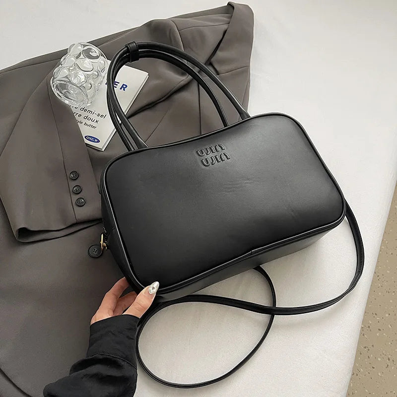 Women's Fashion Bowling Tote Handbags And Purses Retro Shoulder Crossbody Bags Quality Leather Ladies Messenger Bag Mini Purse
