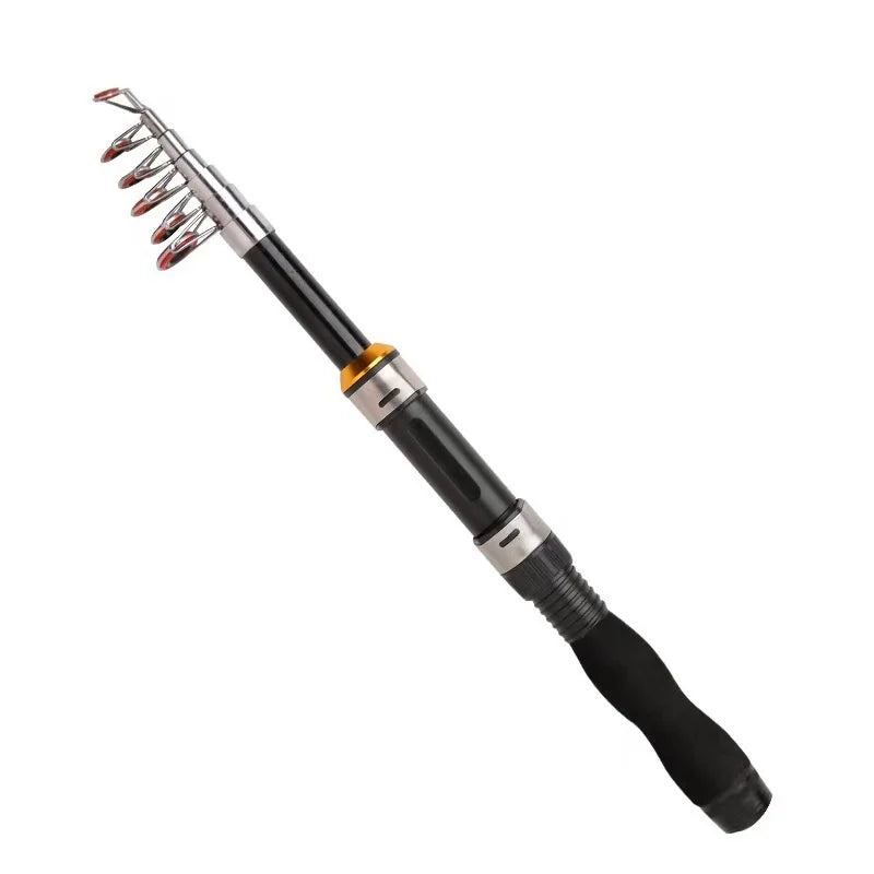 1.0-2.3M Ultra Short Small Sea Fishing Rod with Fishing Wheel Telescopic Ultra Short Cross Sectional Fiberglass Rod Set