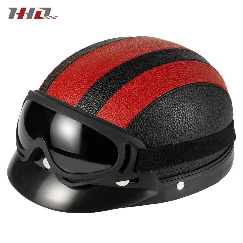 New style safety helmet motorcycle headgear all seasons universal for men and women, warm in autumn and winter,retro half helmet