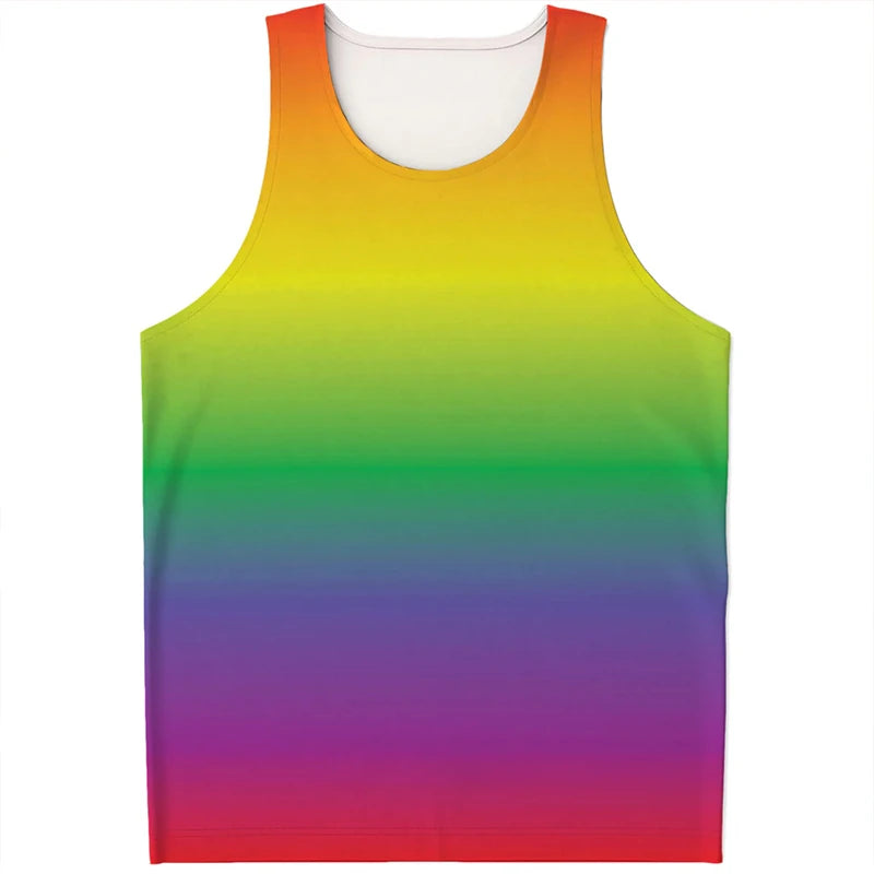 Rainbow LGBT Pride Pattern Tank Top Summer Fashion Colorful Men Women 3D Printed Sleeveless T Shirt Casual Harajuku Loose Vest