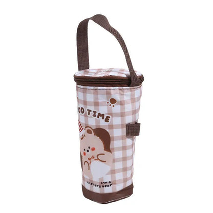 Portable Milk Tea Tote Bag Heat Preservation Bag Carrying Insulated Cup Cover Umbrella Bag Handbag Camping Drinkware Accessories