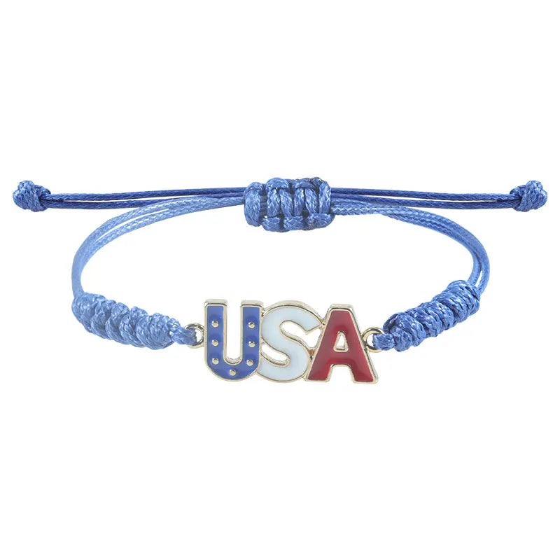 New stylish alloy USA Independence Day Bracelet USA Flag Election Holiday Party Honoring patriotism Bracelet accessories for men