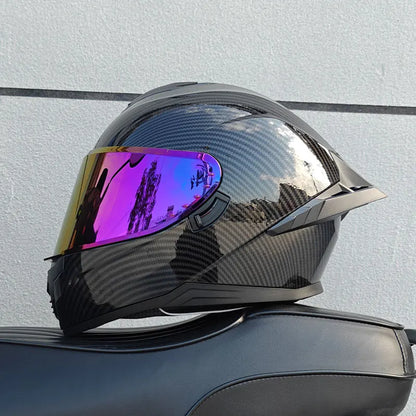 Motorcycle helmet, men's and women's dual lens full face helmet, motorcycle sports car, all season full face helmet