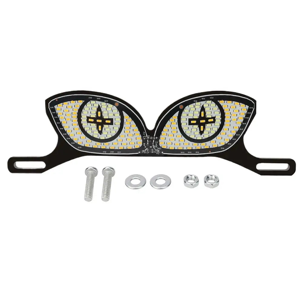 Motorcycle LED License Plate Decorative Lights Snake Eye Rear Tail Light Strobe Flashing Electric Motorcycle Modified Accessory