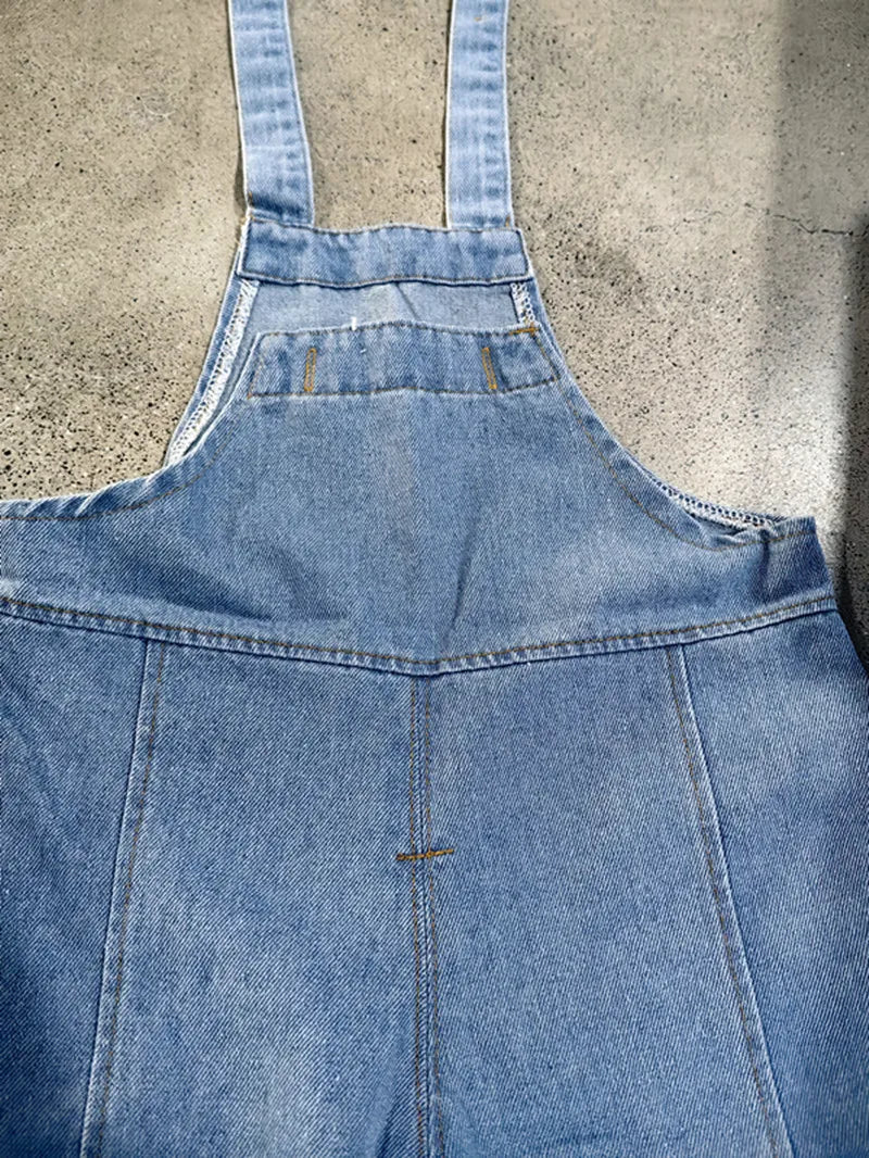 2025 Autumn New Children Loose Overalls boys girls casual all-match denim Trousers Spring Fall Solid Outwear 1-7Y Kids bib pants