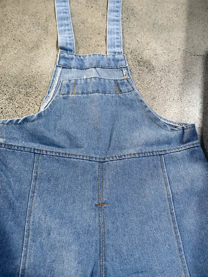 2025 Autumn New Children Loose Overalls boys girls casual all-match denim Trousers Spring Fall Solid Outwear 1-7Y Kids bib pants