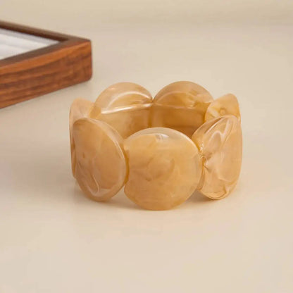 IngeSight.Z 6 Style Boho Punk Geometric Acrylic Resin Elasticity Bangles Women Vintage CCB Beads Bangle Bracelets Charm Jewelry