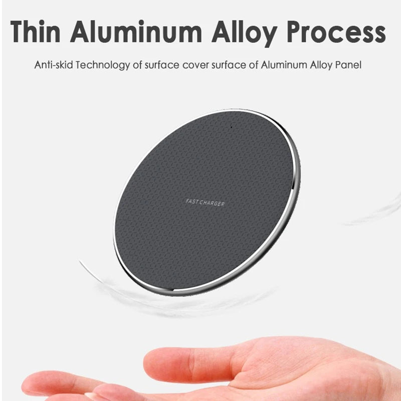 15W Wireless Charger Fast Charging Pad for Samsung S20 S10 Note 20 10+ S9 iPhone 11 12 Pro Xs Max X 8 Metal Wireless Charge Dock