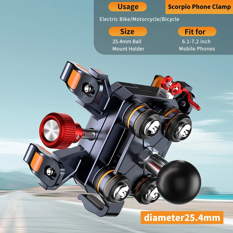 New Universal Motorcycle Phone Holder High-Quality Alloy Shock Absorption Motos Navigation Mount Motorcycle Accessories